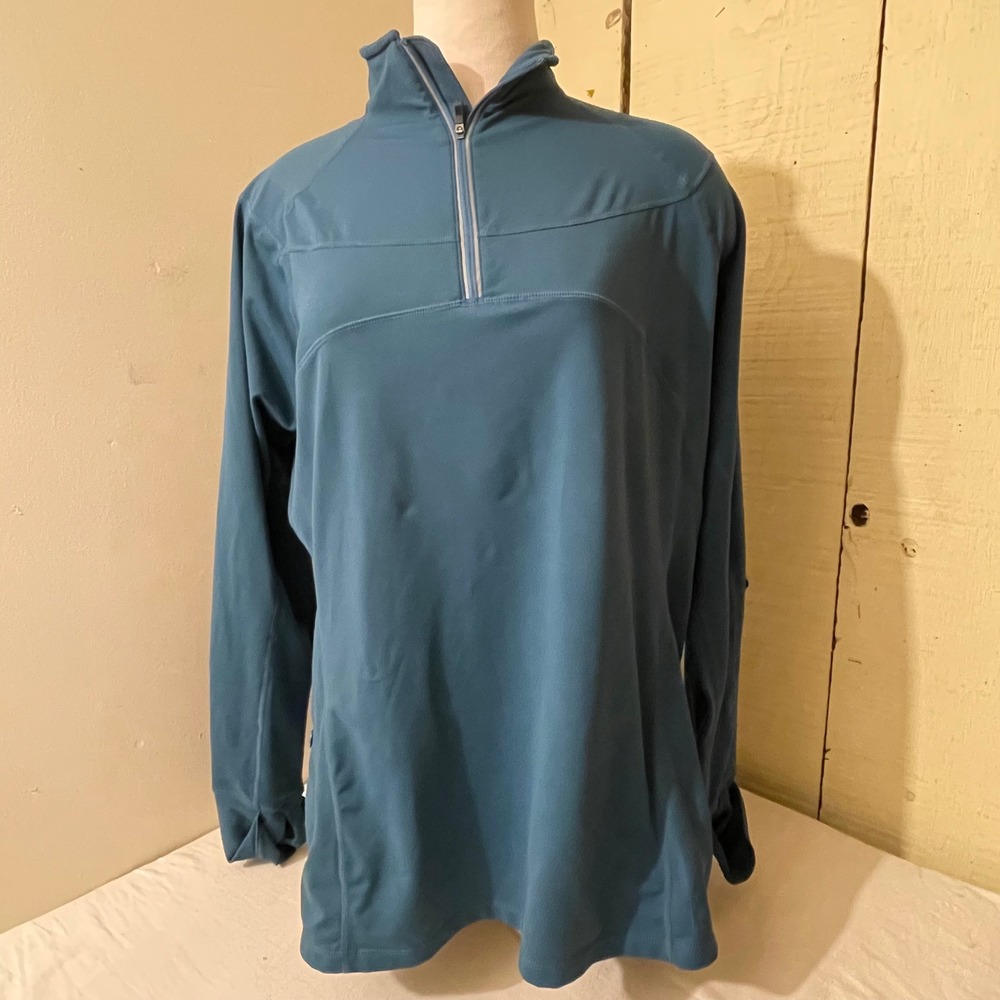 REI Womens Size‎ XL Quarter Zip Pullover Long Sleeve Shirt Blue Athletic Outdoor